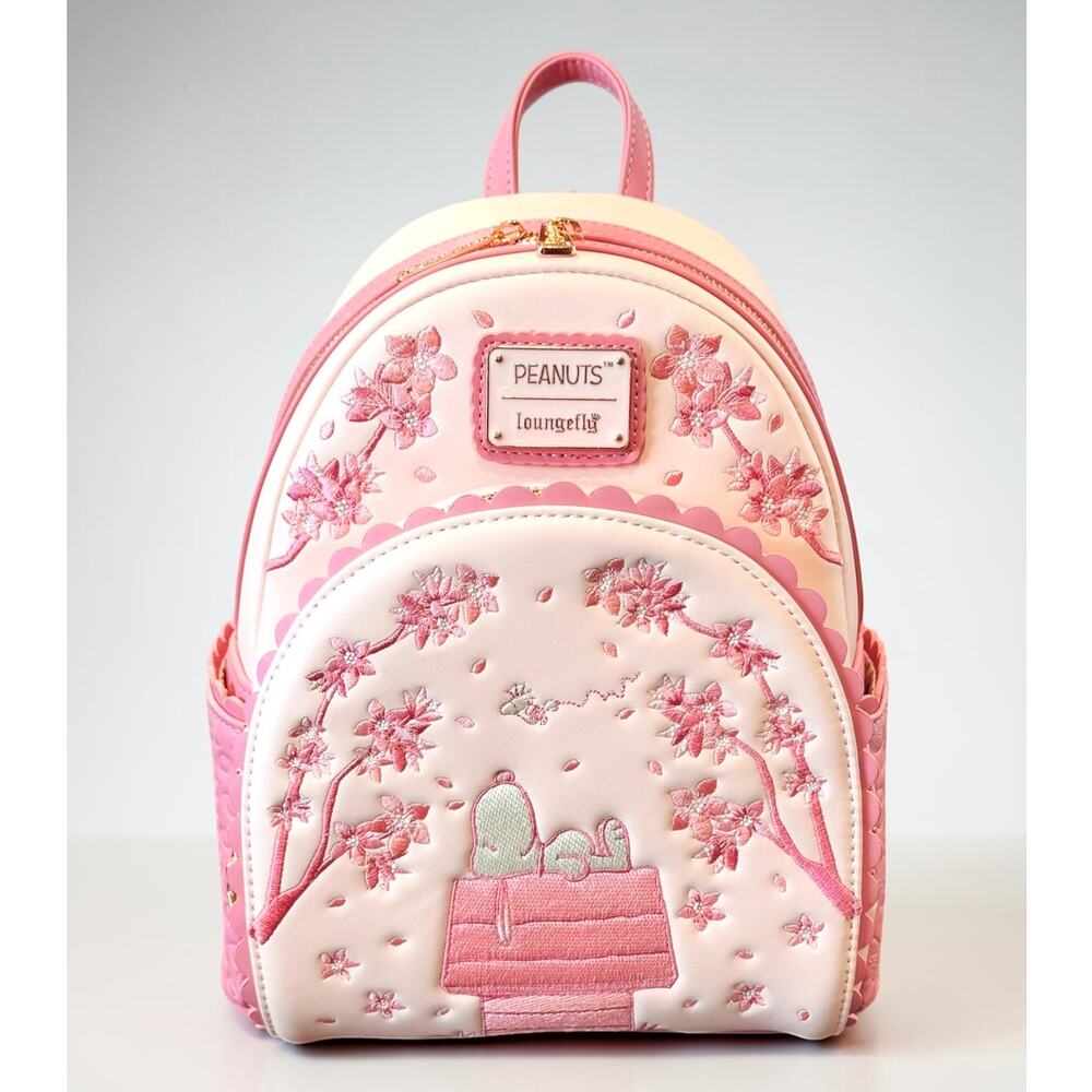 Loungefly Peanuts Snoopy Cherry Blossom Sakura Mini Backpack NWT